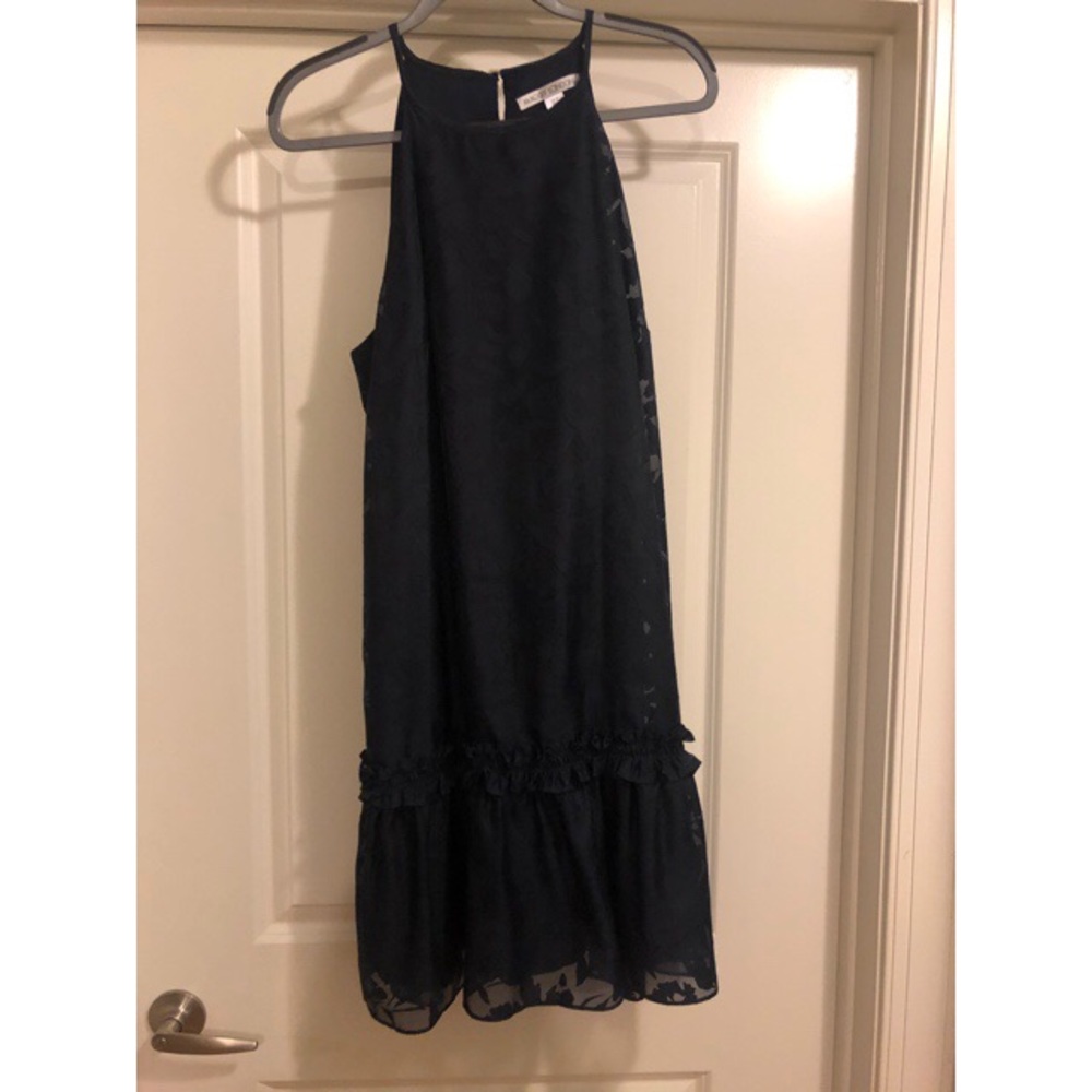 Navy blue floral print dress